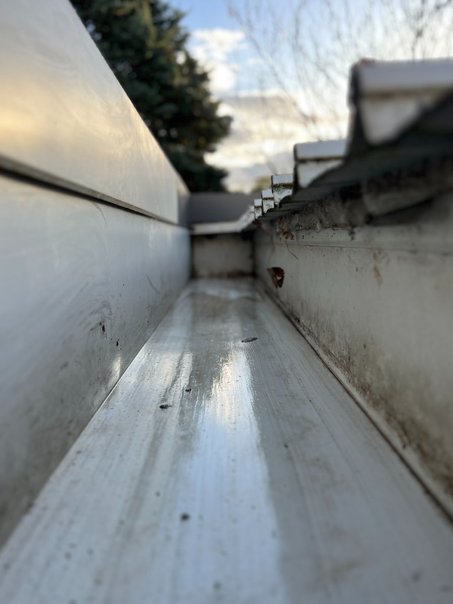 After photo of a box gutter cleaned by our gutter cleaners in Mornington